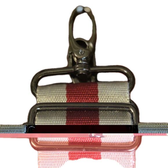 Think Royln Adjustable Crossbody Bag Strap Red Pewter Striped Replacement - Picture 5 of 5